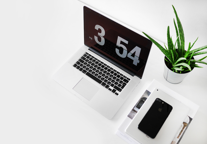 Laptop on a desk